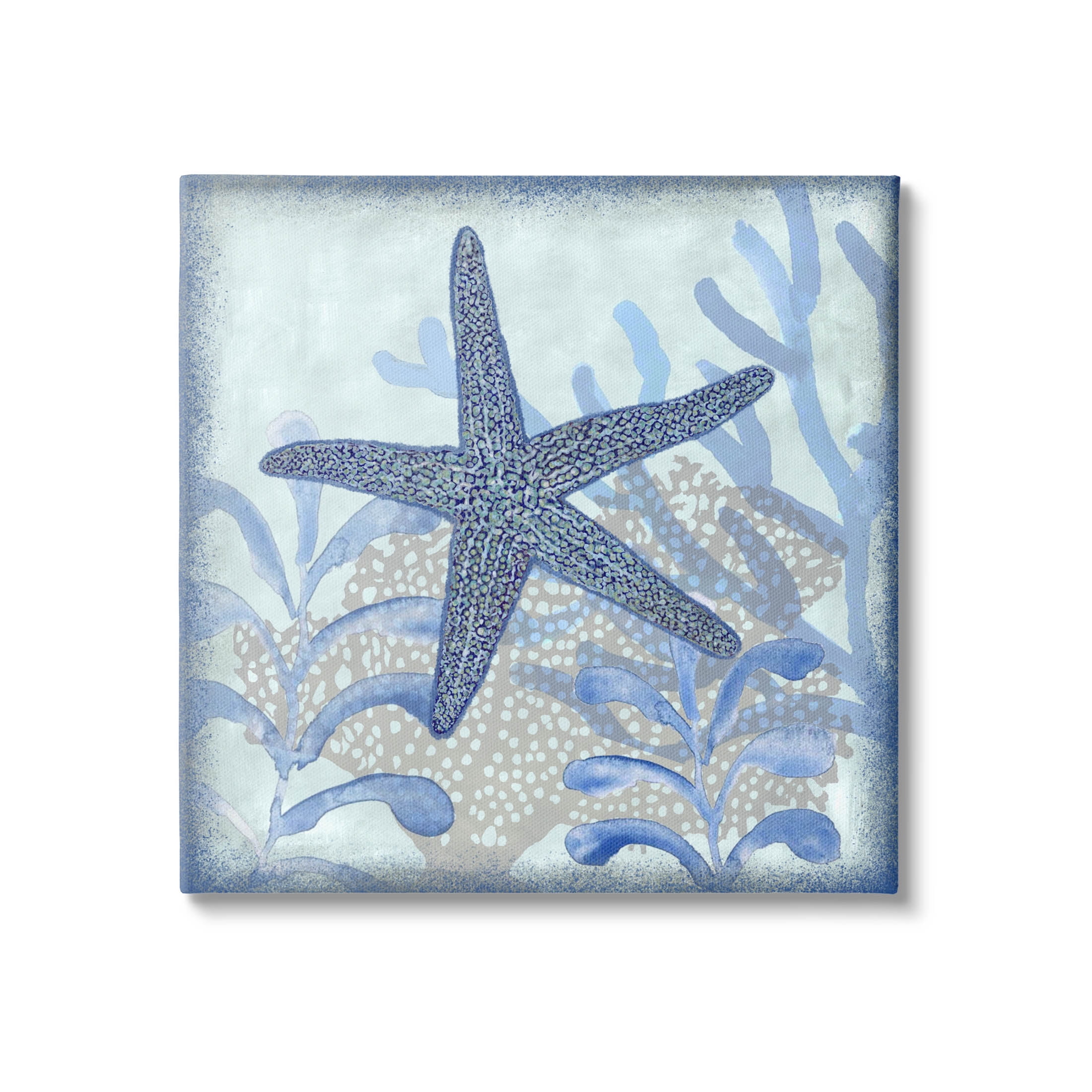 24" x 24" Blue Starfish Marine Life Canvas Wall Art