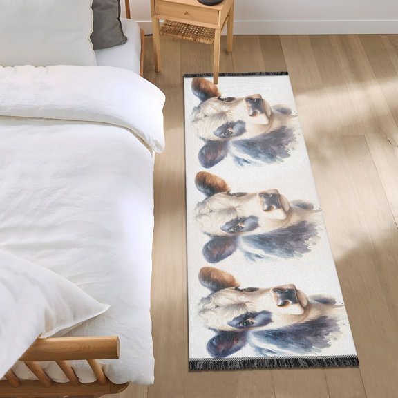 Vivid Cattle Runner Area Rug 2x6 Soft Non-Slip Washable Bedside Carpet for Hallway Bedroom Living Room Home Decor