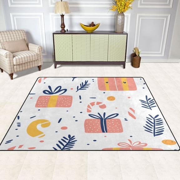 Vivid Christmas Gifts 63''x48'' Plush Memory Foam Bath Mat, Soft, Absorbent, Non Slip, Durable