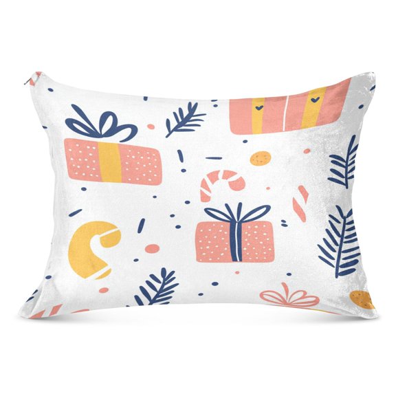 Vivid Christmas Gifts Soft Plush Pillow Cover, Zippered Design, Comfortable for Bedroom and Sofa