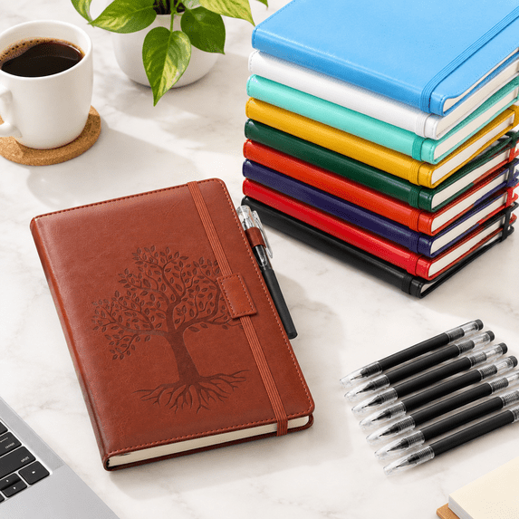 Vivid Color 10 Pack A5 Lined Hardcover Leather Tree of Life Journal ...