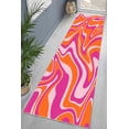 thumbnail image 1 of Vivid Color Rug, Modern Rug, Popular Rug, Decorative Rug, Bathroom Rug, Psychedelic Pattern Rug, Wedding Rugs, Pink Rug, Orange Rug, 2.6'x9.2' - 80x280 cm, 1 of 7