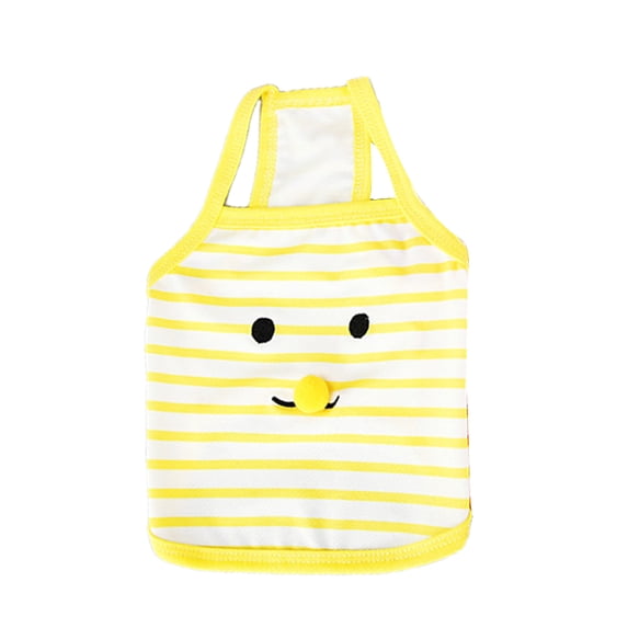 Vivid Color Striped Pet Vest - Fine Workmanship Polyester Clothes with Cute Fur Balls for Teddy - Perfect for Summer