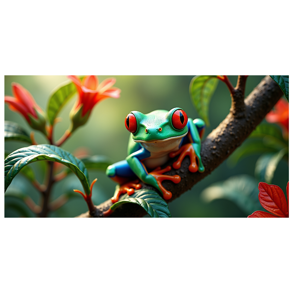 Vivid Colored Frog Themed Background Backdrop Banner Party Decorations ...