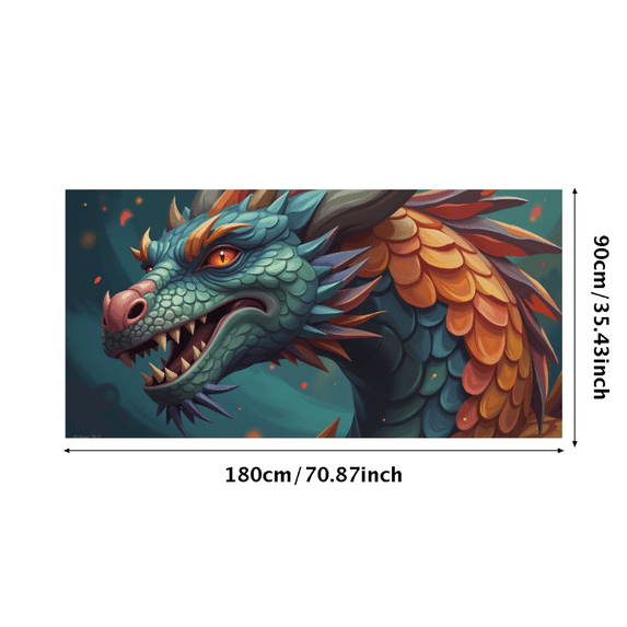 Vivid Colorful Dragon Themed Background Backdrop Banner Party Decorations for Fantasy Events Role Playing Parties Game Nights Cosplay Gatherings