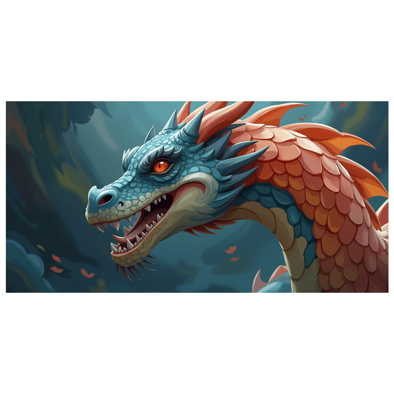 Vivid Colorful Dragon Themed Background Backdrop Banner Party Decorations for Fantasy Events Role Playing Parties Game Nights Cosplay Gatherings