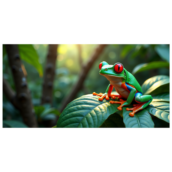 Vivid Colorful Frog Themed Backdrop Banner Party Decorations Background for Photography Events Children Parties Jungle Themed Gatherings Decor Props