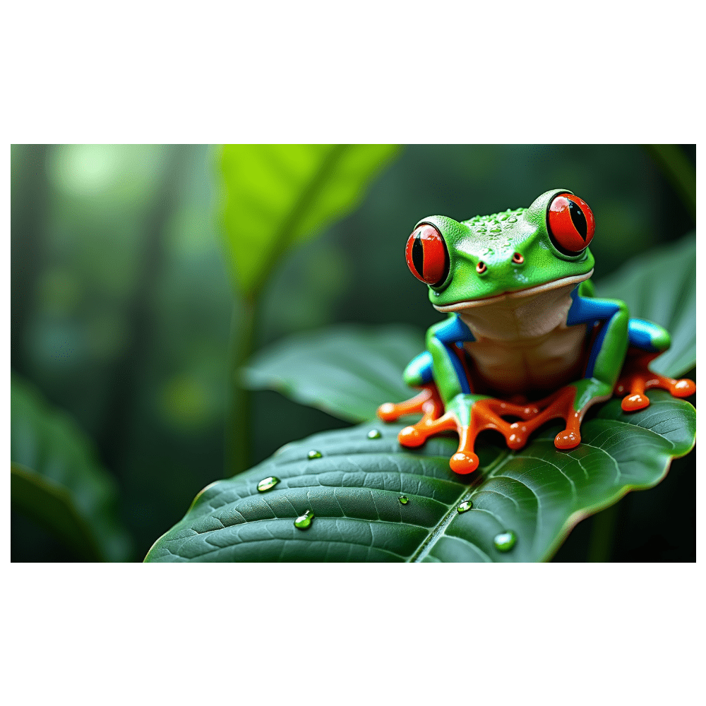 Vivid Colorful Frog Themed Backdrop Banner Party Decorations Background ...