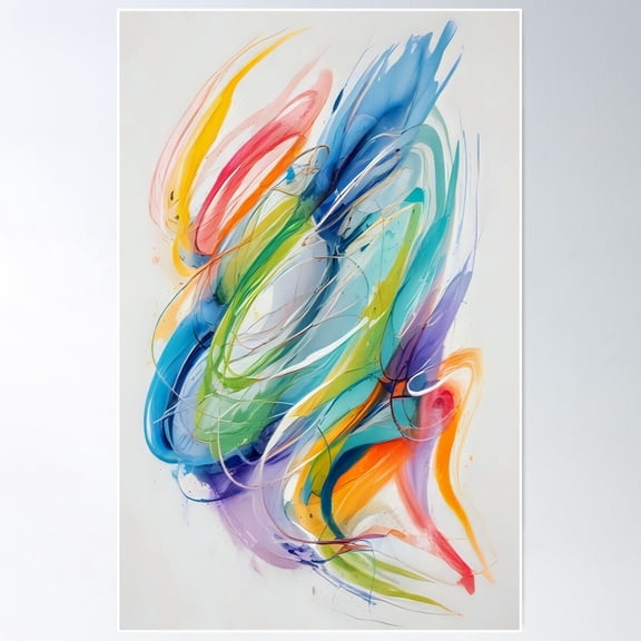 Vivid Colour Strokes Poster Wall Art, Modern Wall Decor For Living Room Bedroom, 24x36 UNFRAMED