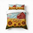 thumbnail image 1 of Vivid Country Scene With Farm Animals Bedding Set 3 Pcs Soft Microfiber Quilt Cover For Bedroom Decor, Comforter Cover With 2 Pillowcase, 1 of 5
