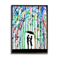 Vivid Couple Urban Drip Rainfall Abstract Graphic Art Black Framed Art Print Wall Art