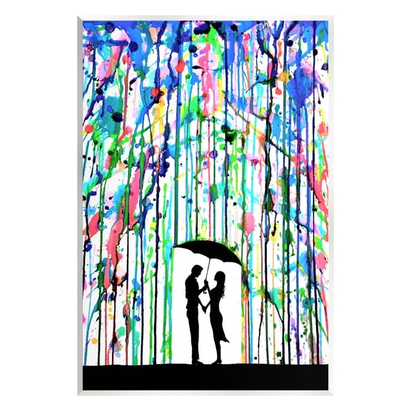 Vivid Couple Urban Drip Rainfall Abstract Graphic Art Unframed Art Print Wall Art