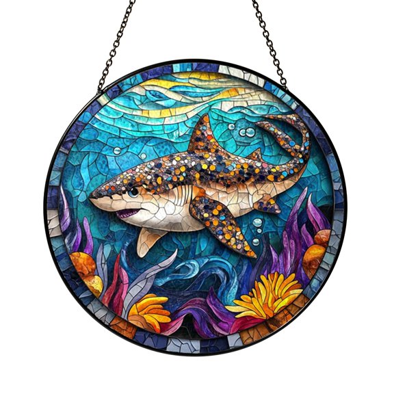Vivid Curious Sea Seal Suncatcher Window Hanging Display Item Glass