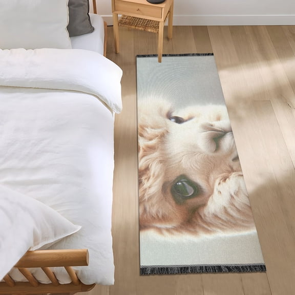 Vivid Cute Alpaca Runner Area Rug 2x6 Soft Non-Slip Washable Bedside Carpet for Hallway Bedroom Living Room Home Decor