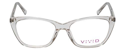Vivid Designer Reading Eye Glasses 886 in Shiny Crystal Clear/Transparent 53 mm