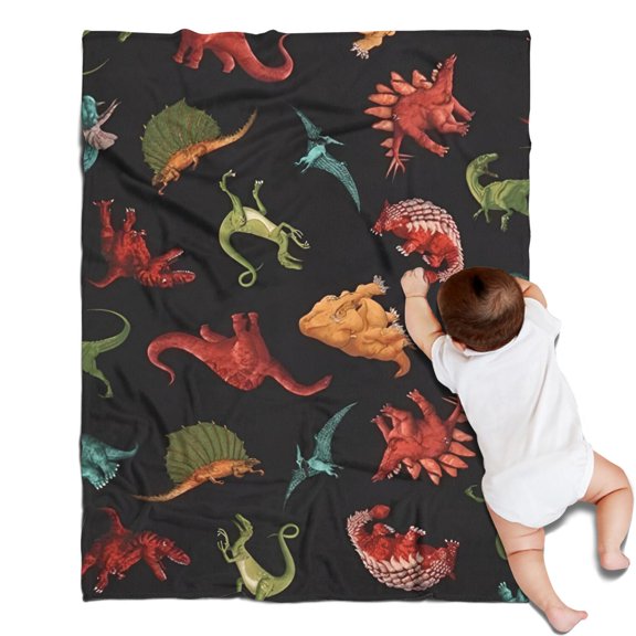 Vivid Dinosaurs Pattern Blanket,Comfortable Soft Flannel Throw Blanket,All Season,Warm Lightweight Blankets for Sofa Bed Couch Living Room Chair,30"x40"