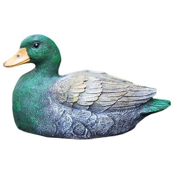 Vivid Floating Mallard Duck Statue Sculpture Garden Statue Ornament for Backyard Lake Pond Outdoor Decor
