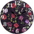 thumbnail image 1 of Vivid Floral Dark Wall Clock Round Vintage Silent Non Ticking Battery Operated Accurate Arabic Numerals Design Decorative for Home Kitchen Living Room Bedroom 10 Inch, 1 of 5