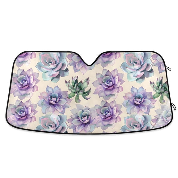 Vivid Floral Flowers Car Windshield Sun Shade Foldable Car Front Window Visor Heat and UV Protection 53x23.5