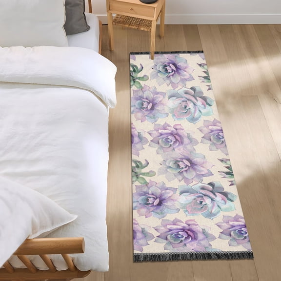 Vivid Floral Flowers Runner Area Rug 2x6 Soft Non-Slip Washable Bedside Carpet for Hallway Bedroom Living Room Home Decor