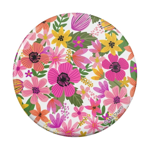 Vivid Flowers Pinback Button Pin