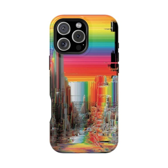 Vivid Glitch Stripes Colorful Waves Abstract Motion Case for iPhone 17 16 15 14 13 12 11 Pro Max