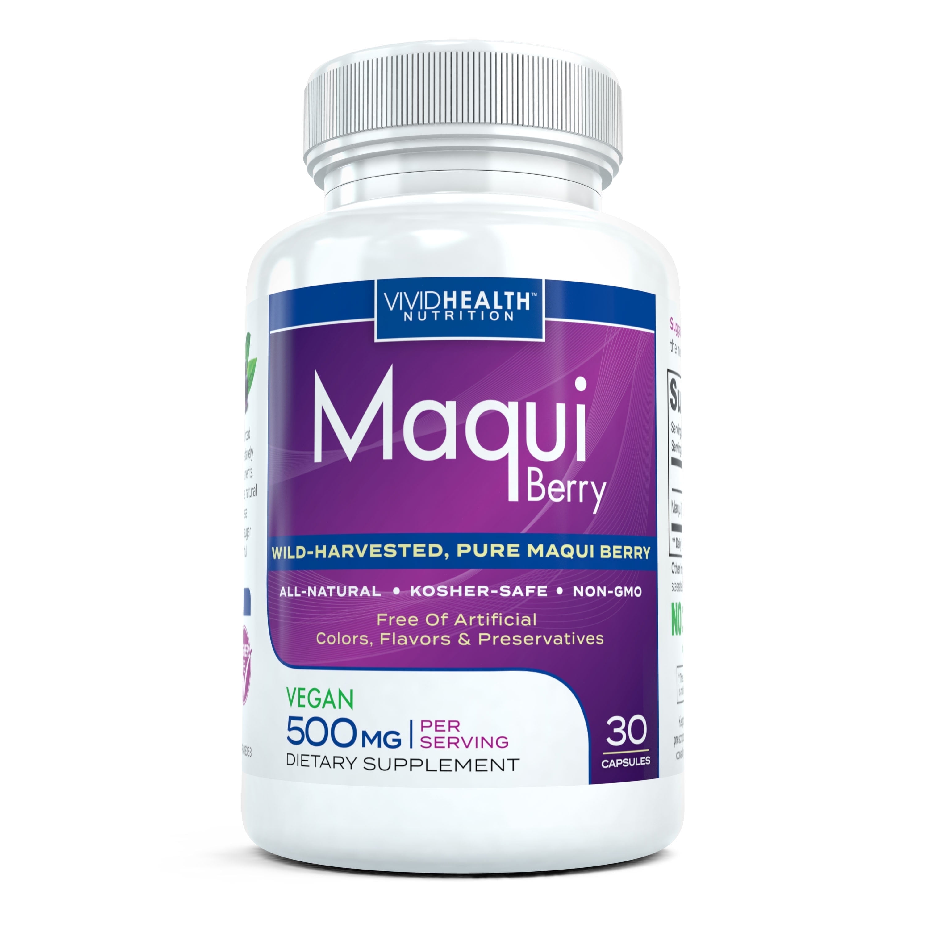 Vivid Health Nutrition Maqui Berry: Antioxidant Rich Superfood Supplement for Eye Health & Tear Support, 30 Caps