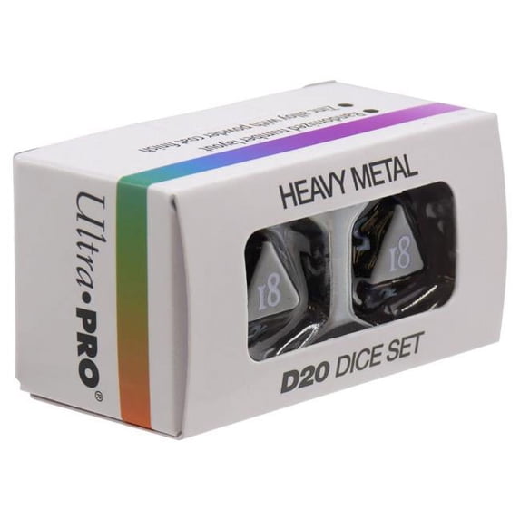 Vivid Heavy Metal Dice, Black - Pack of 2