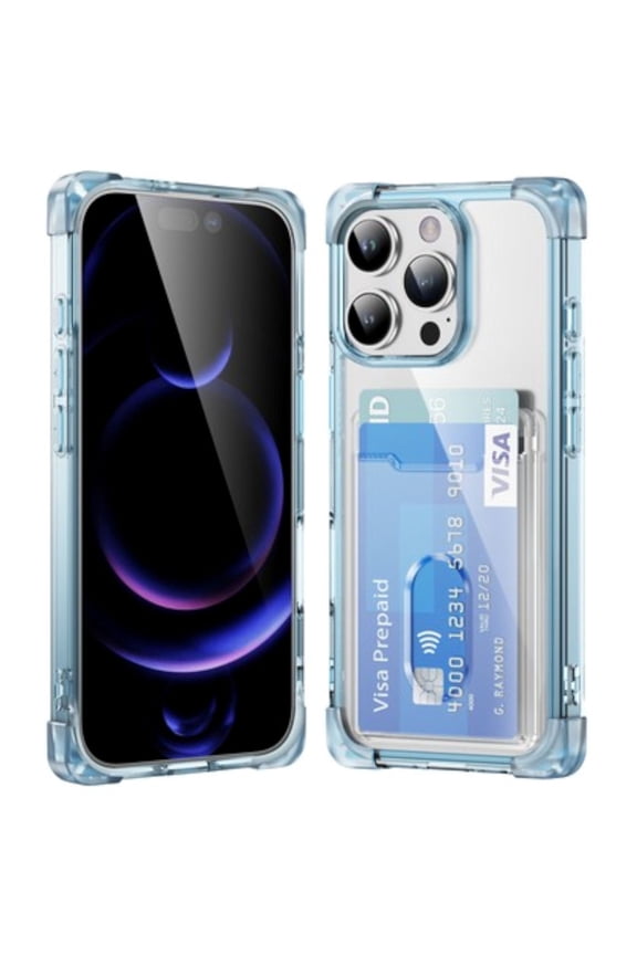Vivid Hybrid Case with Card Slot for iPhone 16 Pro - Blue