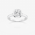 thumbnail image 1 of Vivid Jewel 1.4 Ct Cushion Cut Moissanite Ring - 14k White Gold Plated Ring for Women's - Women's Jewelry - Classic Engagement Wedding Bezel Set Ring - Forever Moissanite Ring for Her, 1 of 3
