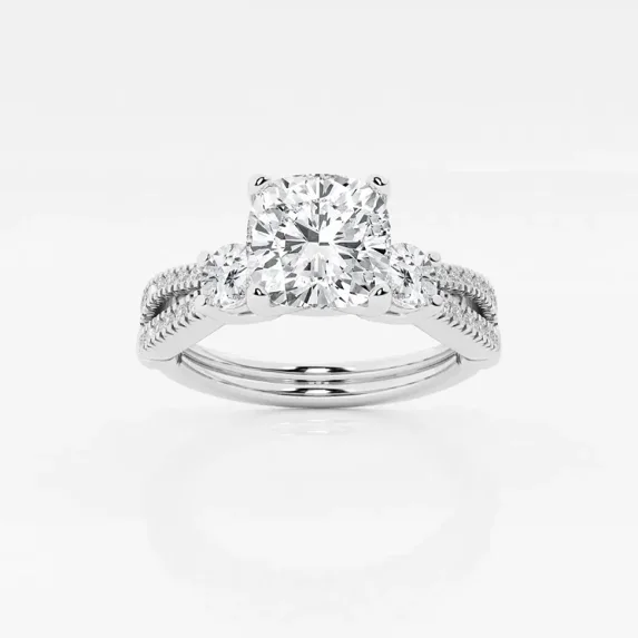 Vivid Jewel 1.7 Ct Cushion Cut Moissanite Engagement Ring - Moissanite Ring for Women - Moissanite in 14K White Gold Plated - Ideal for Proposals, Weddings, or Daily Wear - Perfect Gift Choice
