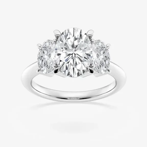Vivid Jewel 14K Gold Plated Engagement Rings - 2.2 Ct Oval Cut Moissanite Rings - Classic Wedding Women's Rings - Twisted Rings for Her - Party Wear Moissanite Rings Her - Daily Wear Fine Jewelry