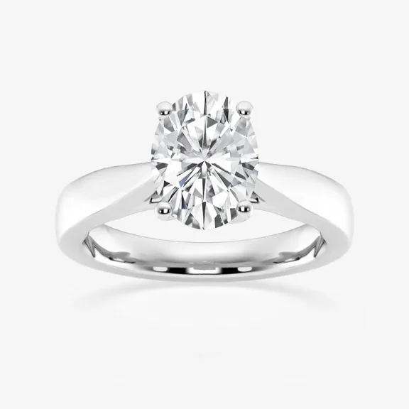 Vivid Jewel 14K Gold Plated Ring - Oval Cut Excellent 1.9 Ct Moissanite Ring for Women's - Surprise Moissanite Rings for Her - Solitaire Moissanite Rings for Women's - Vintage Twisted Rings