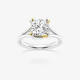 thumbnail image 1 of Vivid Jewel 14K White Gold Plated Rings - 1.8 Ct Cushion Cut Moissanite Rings - Simple Solitaire Rings for Her - Engagement Wedding Prong Setting Rings for Women's - Causal Stacking Rings, 1 of 2