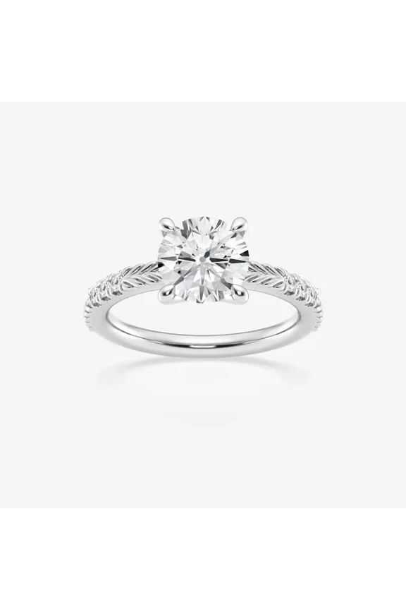 14K White Gold Plated Simple Daily Wear Rings - 1.6 Ct Round Cut Moissanite Rings - Delicate Wedding Rings for Her - Personalized Gifts for Sister - Party Wear Rings