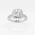 thumbnail image 1 of Vivid Jewel 14K White Gold Plated Wedding Anniversary Ring - 2 Ct Cushion Cut Moissanite Solitaire Ring for Her - Wedding Proposal Rings for Wife - Daily Wear Moissanite Promise Rings, 1 of 2