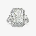 thumbnail image 1 of Vivid Jewel 2.5 Ct Radiant Cut Moissanite Engagement Ring for Women - Moissanite in 14K White Gold Plated - Elegant Solitaire with Accents - Ideal Proposal Ring and Birthday Gift, 1 of 2