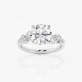 thumbnail image 1 of Vivid Jewel 2 Ct Round Cut Engagement Wedding Ring - Women's Solitaire with Accents Ring - Moissanite Ring in 14K White Gold Plated - Perfect for Proposals and Special Moments, 1 of 2
