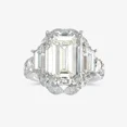 thumbnail image 1 of Vivid Jewel Beautiful 2.1Ct Emerald Cut Moissanite Ring for Women - Engagement Wedding Solitaire with Accents - 14K White Gold Plated - Perfect Gift for Birthdays and Proposal - Custom Ring, 1 of 2