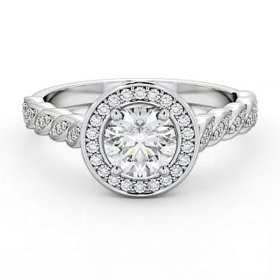 Vivid Jewel Brilliant 1.8 Ct Round Cut Diamond Rings - 14K White Gold Over Rings - Criss Cross Engagement Wedding Overlapped Diamond Rings for Women's - Gorgeous Anniversary Gifts for Women's