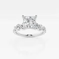 thumbnail image 1 of Vivid Jewel Exquisite 1.9 Ct Princess Cut Moissanite Ring - Wave Shank Engagement Design Ring for Women's - 14K White Gold Plated - Ideal for Women's Bridal Jewelry and Daily Wear Gifts, 1 of 2