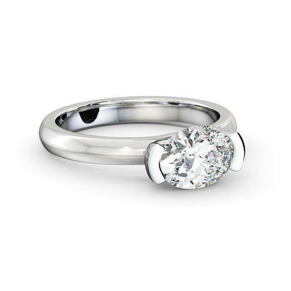 Vivid Jewel Oval Cut Excellent 2 Ct Diamond Rings - 14K White Gold Over Solitaire Rings - Engagement Wedding Diamond Jewelry for Women's - Christmas Special Gift - Anniversary Rings Gifts