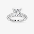 thumbnail image 1 of Vivid Jewel Princess Cut 1.7 Ct Moissanite Ring - 14k White Gold Plated Ring for Women's - Engagement Wedding Latest Design Silver Ring for Her - Wedding Jewelry For Bridesmaids Silver, 1 of 2