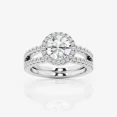 thumbnail image 1 of Vivid Jewel Round Cut Brilliant 1.8 Ct Moissanite Ring for Women's - 14K White Gold Plated Wedding Anniversary Rings - Engagement Wedding Halo Ring for Her - 3 Prong Set Engagement Rings for Women's, 1 of 2