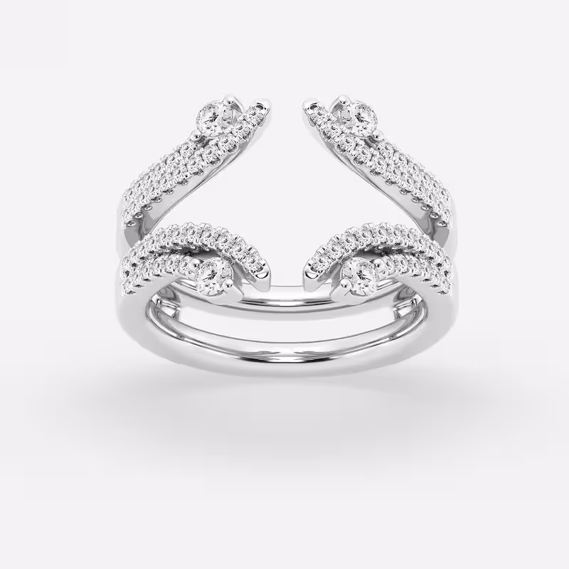 Round Cut Brilliant 2.8 Ct Moissanite Engagement Ring - 14K White Gold Plated Wedding Anniversary Rings - Cuff Rings for women's - Party Wear Moissanite Rings - Promise Engagement Rings
