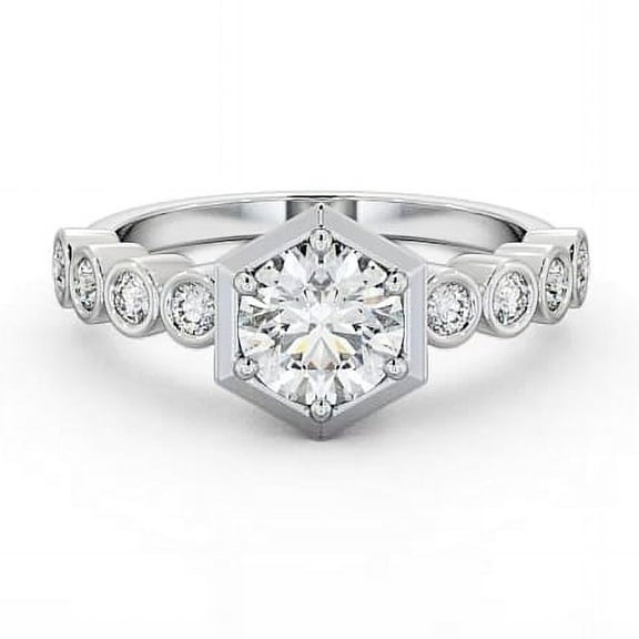 Vivid Jewel Round Cut Excellent 1.9 Ct Diamond Rings - 14K White Gold Over Ring for Gift - Women's Jewelry Engagement Wedding Ring - Modern Diamond Beautiful Special Occasion Rings for Women's