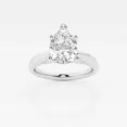 thumbnail image 1 of Vivid Jewel Unique 1.7 Ct Pear Cut Moissanite Engagement Ring - 14K White Gold Plated - Tapered Shank Solitaire with Accents Anniversary Ring - Ideal Women's Jewelry for Weddings and Gifts, 1 of 2