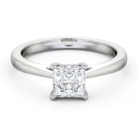 Vivid Jewel White Gold Over 14K Silver Diamond Ring - Princess Cut Excellent 2 Ct Diamond Engagement Rings - Solitaire Engagement Wedding Women's Diamond Rings - Causal Daily Wear Rings For Women's