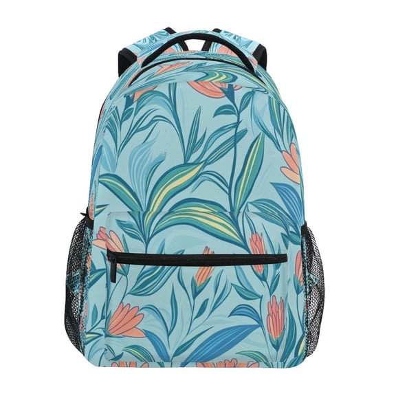 Vivid Leaf Design Stylish Large Backpack 15L Self-Standing Durable Twill for School, Office and Travel Use