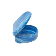 Vivid Orthodontic Marble Retainer Case With Hinged Lid Snaps  Portable Case For Retainers, Dentures  Sport Mouthguard Case (Blue)